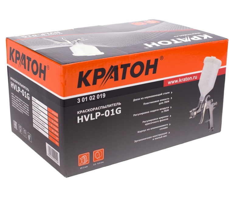 Краскораспылитель Кратон HVLP-01G 9030504 STDN-0102005 - Вид №4