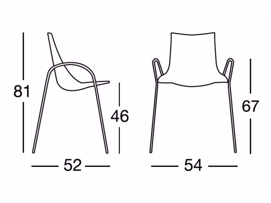 Штабелируемый стул с подлокотниками S-CAB Zebra ARCH-00079555 - Вид №2