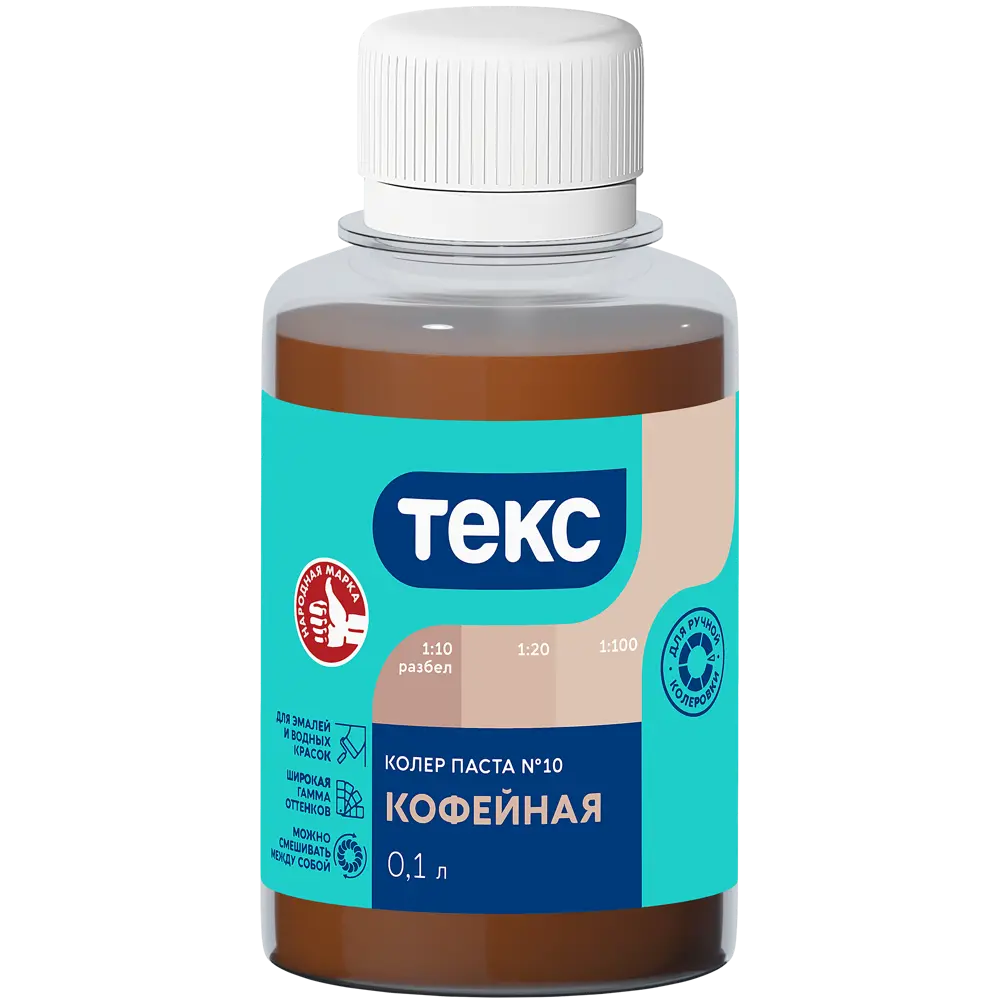 Колер паста Текс Универсал 0.1 л цвет кофейный 89344646 STLM-2039327 