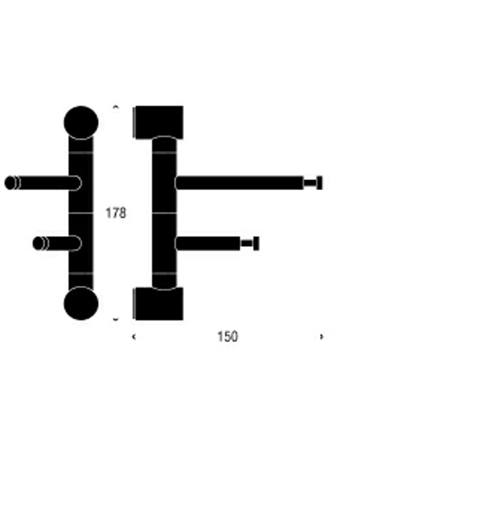 FROST Вешалка 2 » полированная Нержавеющая сталь Полированный O1904-2  - Вид №3