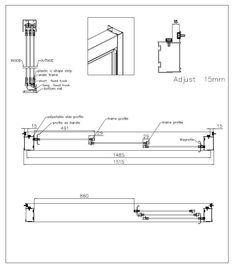 Душевая дверь в нишу CEZARES FAMILY-B-BF-3-150-C-Cr - Вид №4