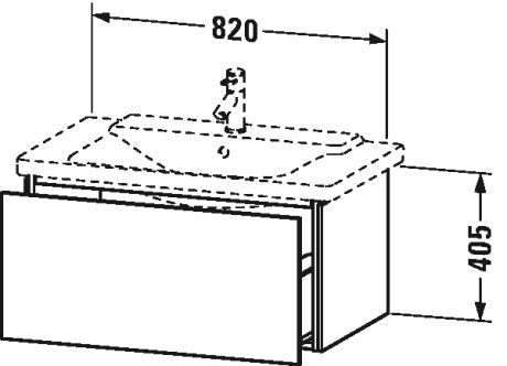 LC614705151 L-Cube Тумбочка подвесная Сосна коричневая, декор Duravit - Вид №1
