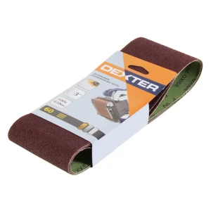 Лента шлифовальная Dexter P60, 100х610 мм, 3шт.