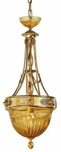 Possoni Illuminazione Люстра из чистого золота с градиентом и янтарным кристаллом Amber 430/sp