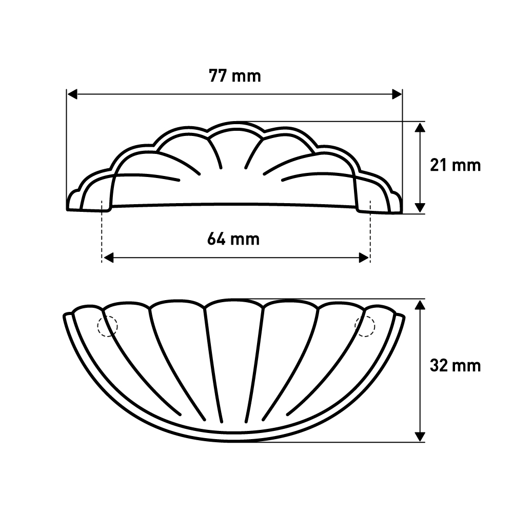 Мебельная ручка  Ракушка, 32x77x21 мм, бронза LJPS0182 Public Steel Россия  - Вид №5