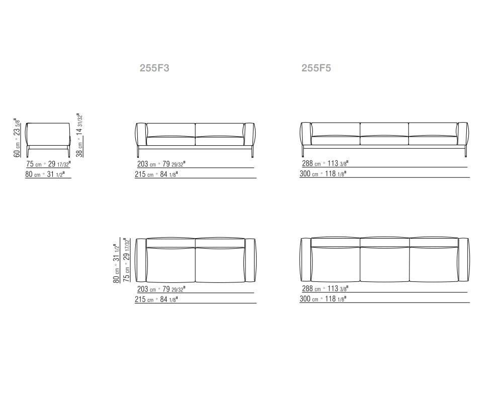 3-местный съемный тканевый диван Flexform ARCH-00033124 - Вид №4