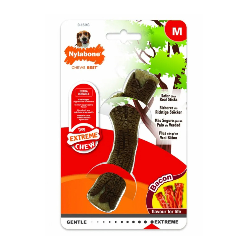 ПР0055699 Игрушка для собак Палочка экстра жесткая с ароматом бекона M Nylabone 