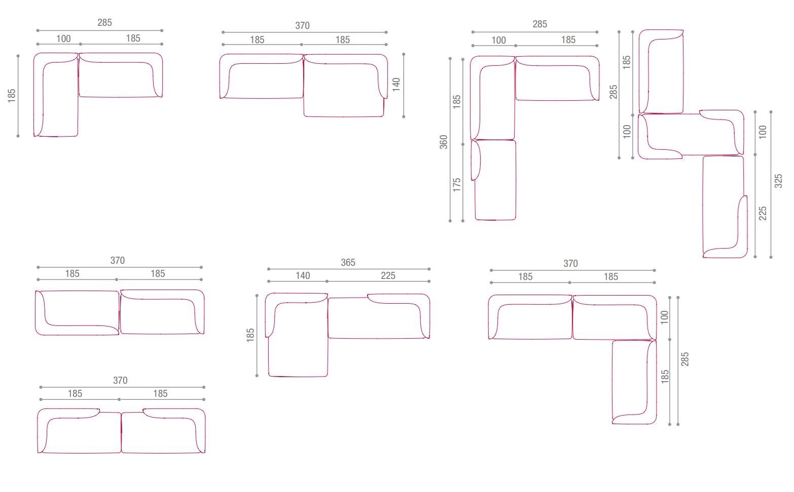 Угловой диван из ткани MDF Italia Cosy ARCH-00109503 - Вид №3