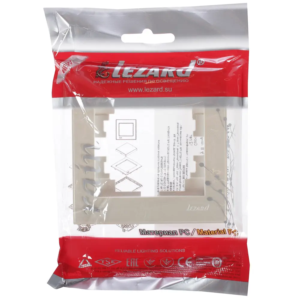 Рамка для розеток и выключателей Lezard Rain 1 пост, цвет жемчужно-белый 17809480 STLM-2061931 Виктория - Вид №1