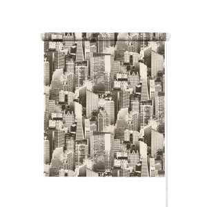 Штора рулонная Мегаполис 70x160 см черно-бежевая 89337087 STLM-2051270