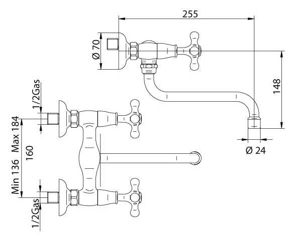 629921KK18 Смеситель Bandini Old England Santreyd - Вид №1
