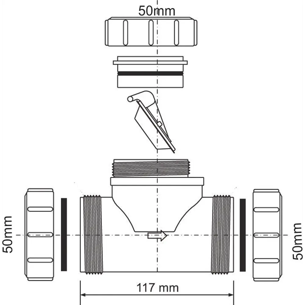 Клапан обратный McAlpine 50 мм Z2850-NRV STLM-2179283 - Вид №3