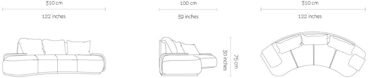 MORADA Изогнутый диван из ткани  Silhouette som  - Вид №4