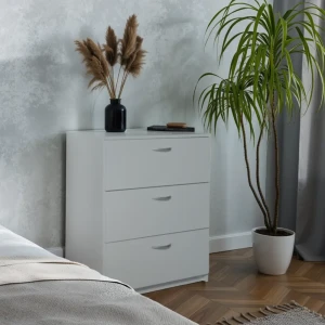 Комод 3 ящика 68.5x80x39.4 см ЛДСП цвет белый 82034310 STLM-2021275