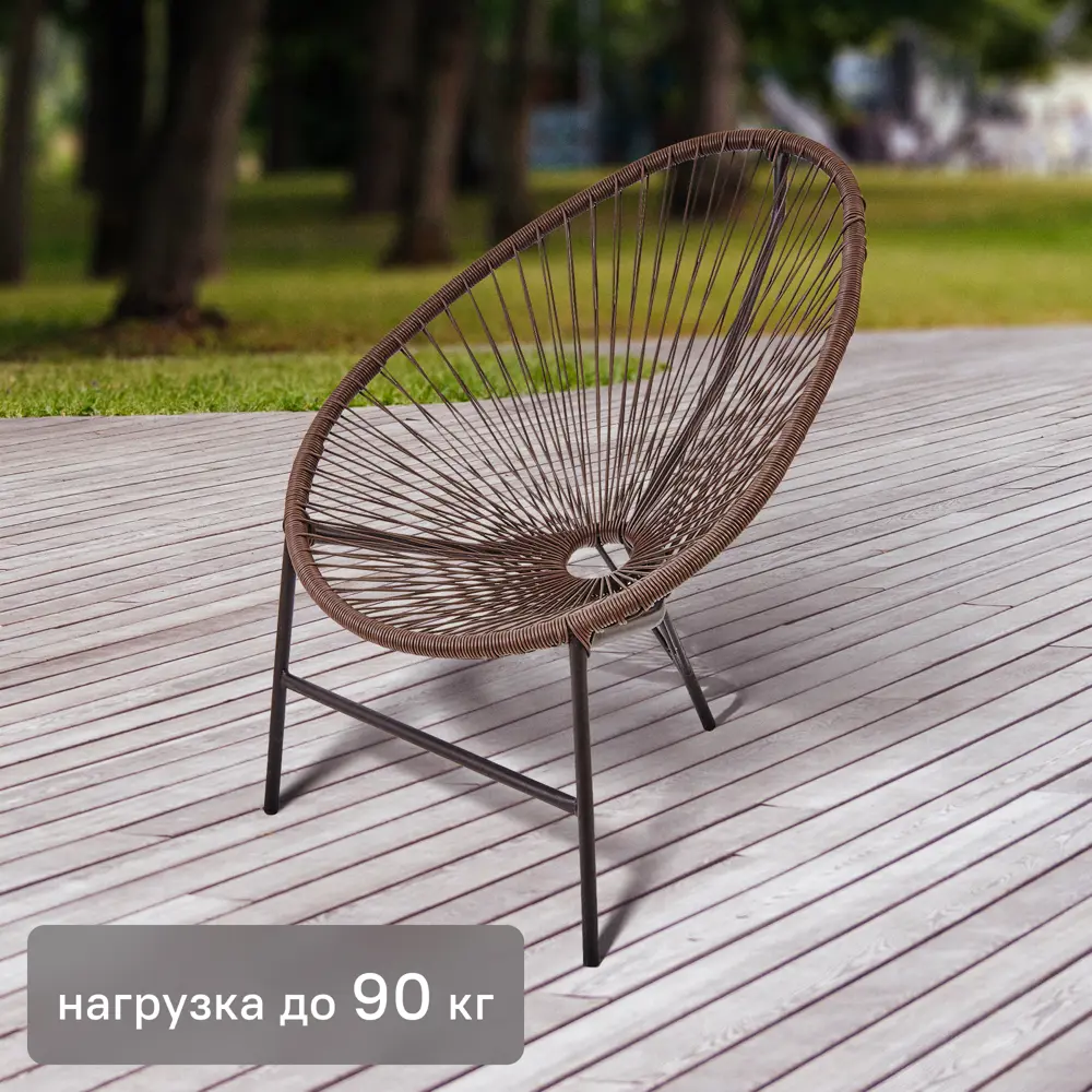 Садовый стул без подушки Acapulco 73x88x83 см сталь/искусственный ротанг темно-коричневый 89136564 STLM-2117380 Santreyd 