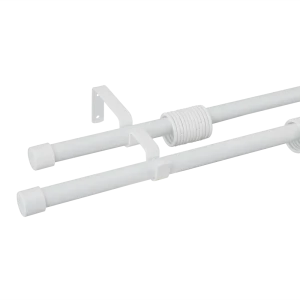 Карниз двухрядный раздвижной 160-320 см металл цвет белый
