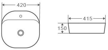 GR-3028 Накладная раковина на столешницу  прямоугольная Grossman  - Вид №2
