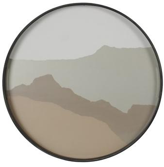 Ethnicraft Круглый поднос из дерева и стекла Wabi sabi 20459 - Вид №1