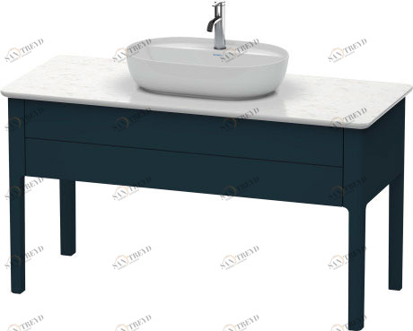 LU956109898 Тумбочка для консоли напольная Luv #LU9561 1338 x 570 мм Темно-синий шелковисто-матовый лак Duravit