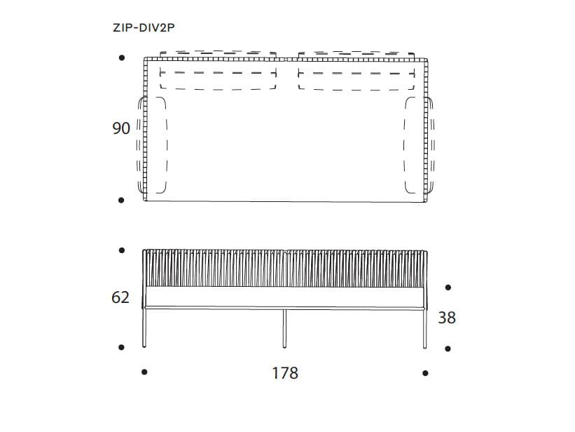 Тканевый модульный садовый диван Nodo Italia Zip ARCH-00081290 - Вид №15