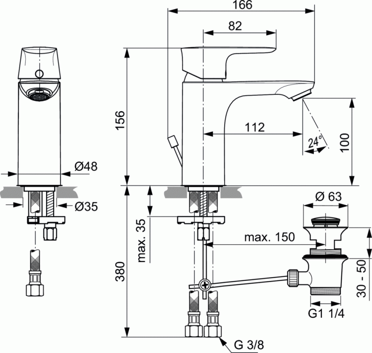 A7021AA Смеситель для раковины Ideal Standard CONNECT AIR - Вид №4