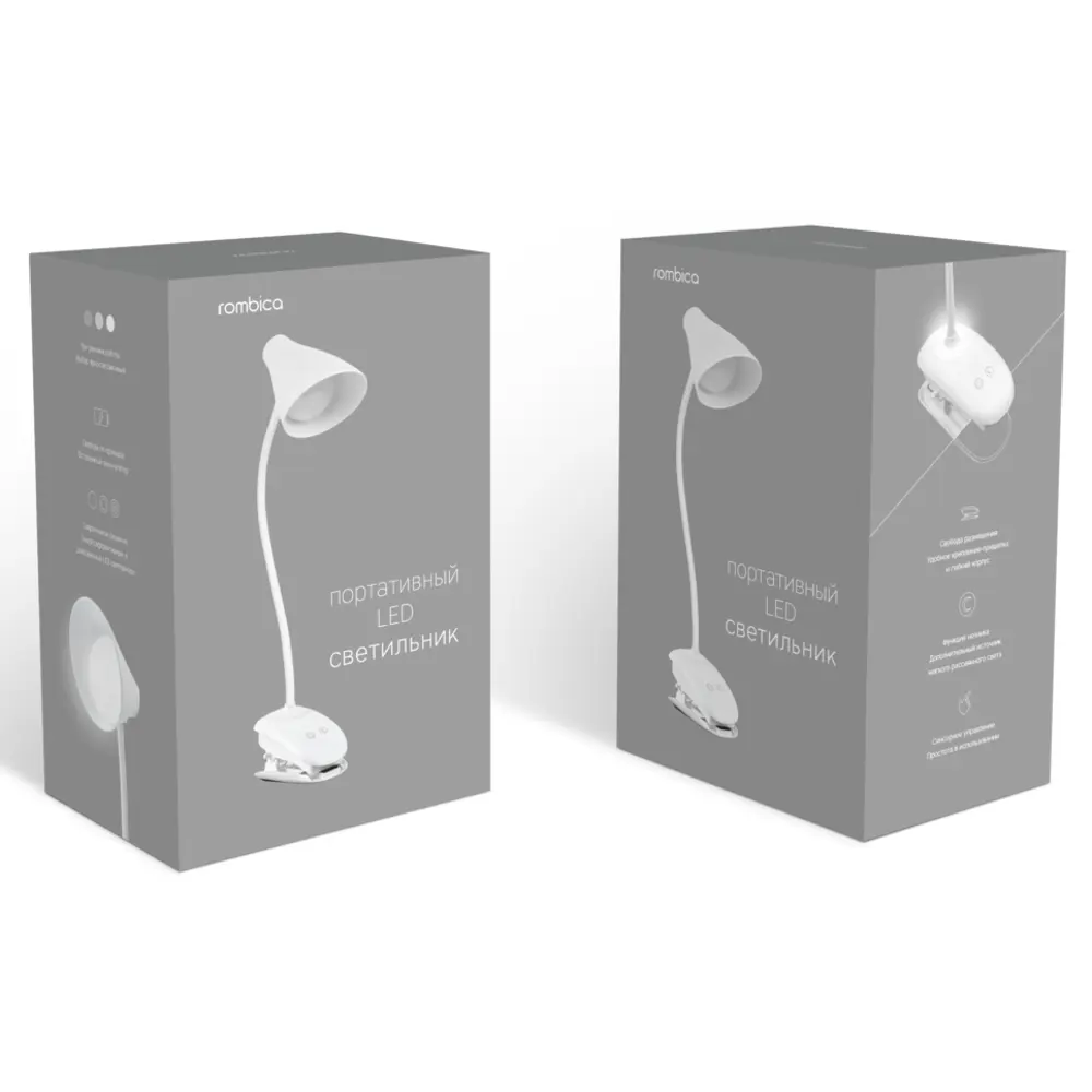 Настольная лампа Rombica LED Clamp 5 Вт 300 Лм, цвет белый 83387885 STLM-2162665 Santreyd  - Вид №3