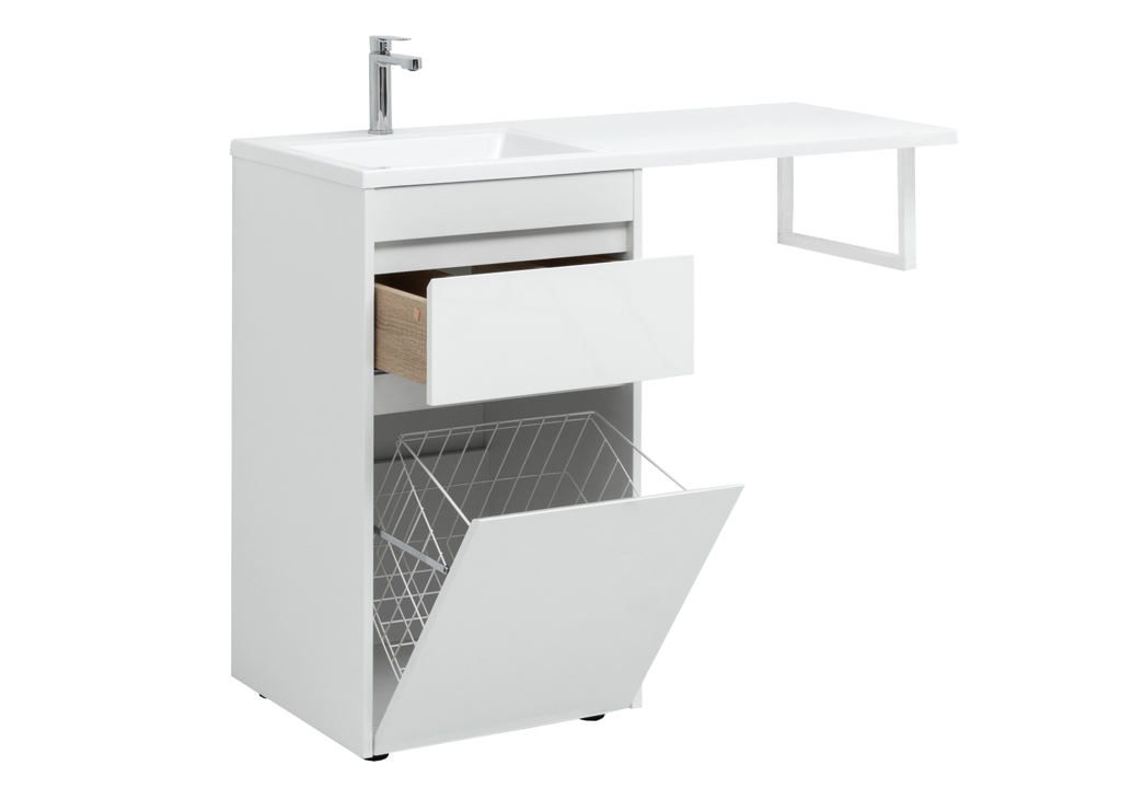 Тумба с раковиной Aquanet Токио 110 L белый (напольная, 1 ящик) 0023928900235497 - Вид №3