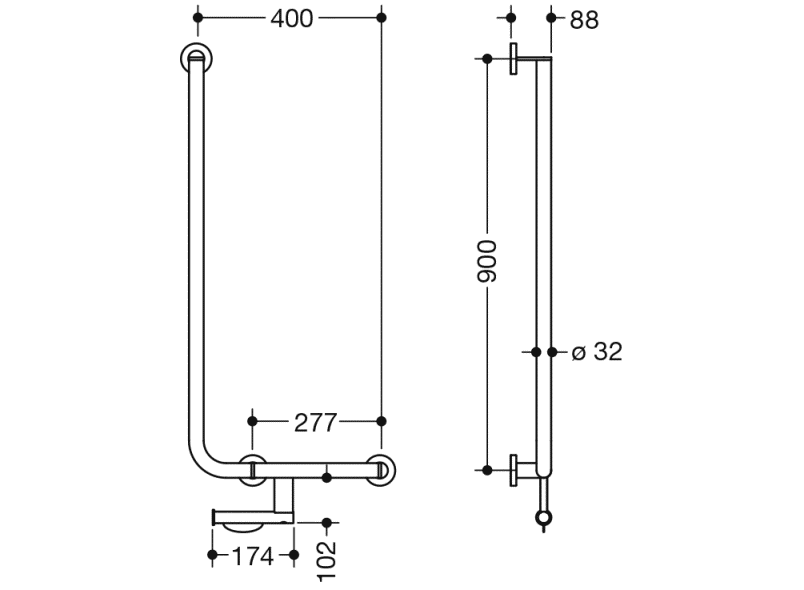 900.22.11140 угловая ручка HEWI System 900 - Вид №1