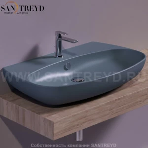 VI11CEMENTOMATT Подвесная раковина настенная овальная Simas Vignoni серая