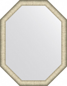 BY 7427 Зеркало в багетной раме - брашированное серебро 59 mm EVOFORM Octagon