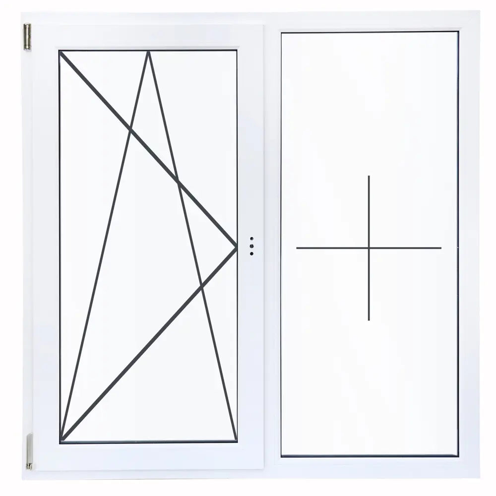 Окно пластиковое ПВХ VEKA двустворчатое 1410x1450 мм (ВxШ) двуxкамерный стеклопакет белый STLM-2061883