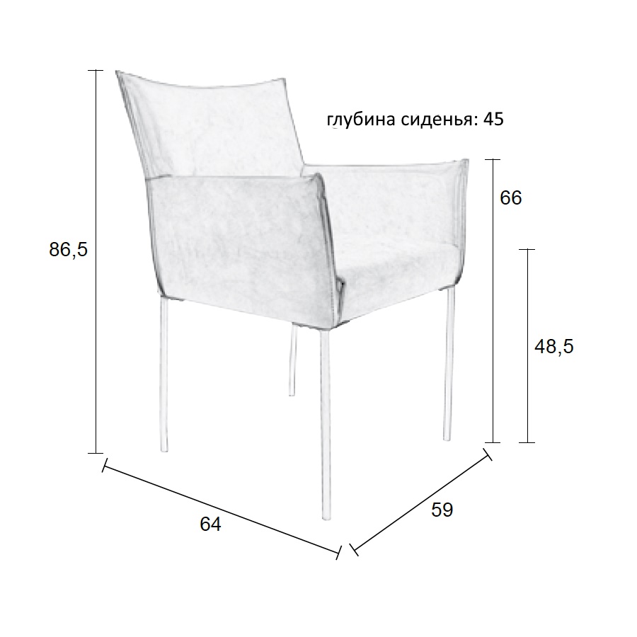Кресло Dion коричневое White Label Living 1200121 - Вид №8