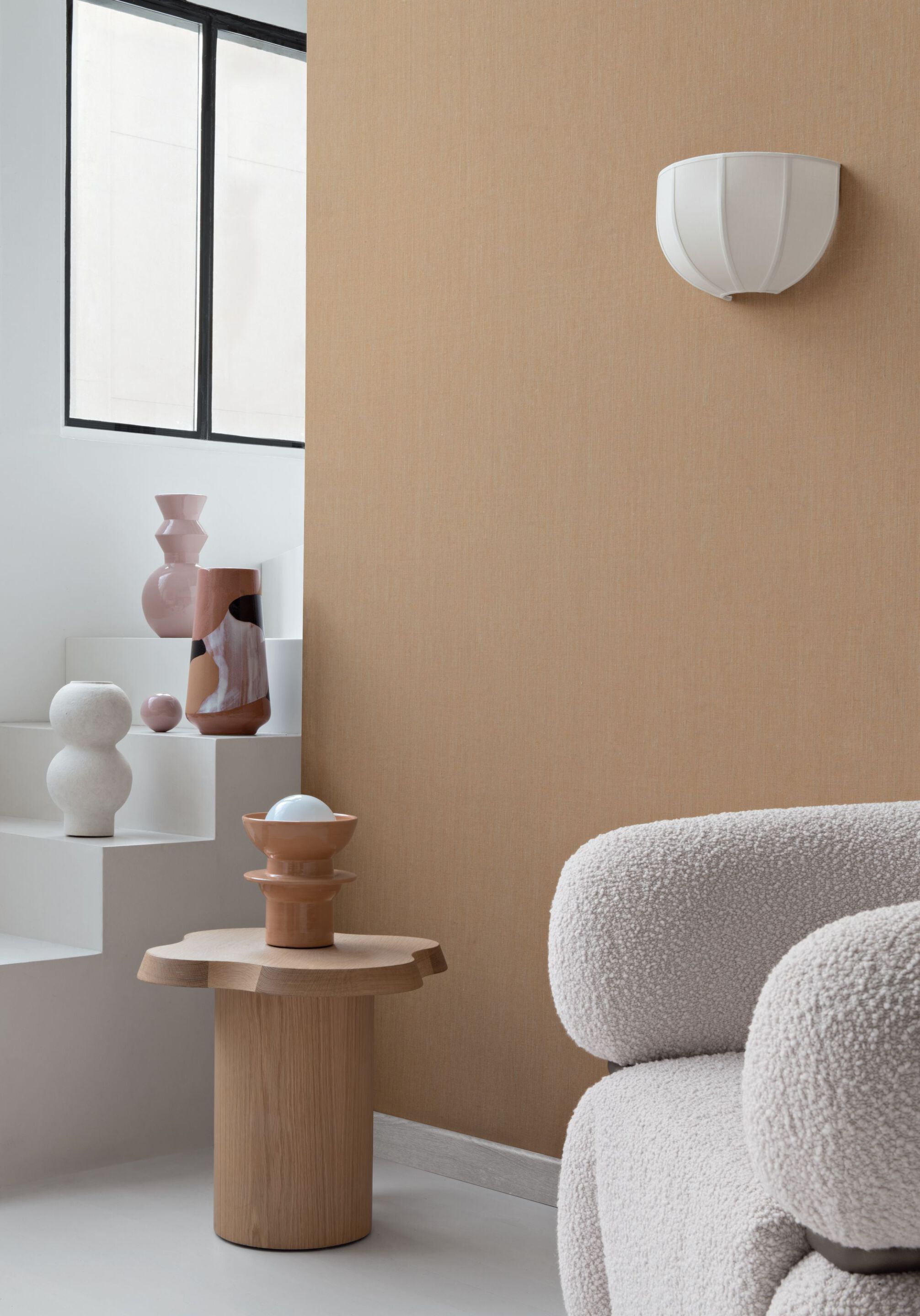 Льняная однотонная настенная ткань Casamance Linora ARCH-00040966 - Вид №2