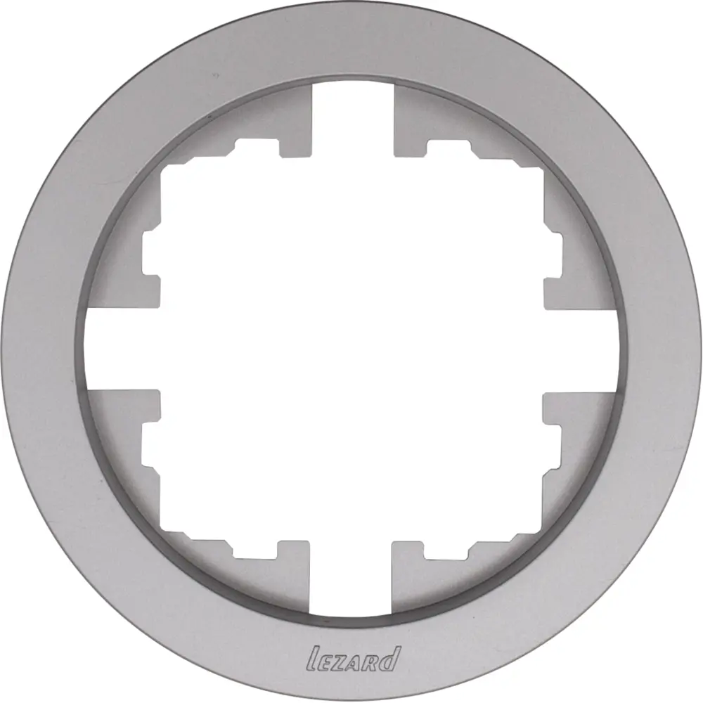 Рамка Lezard Vesna серая круглая для розеток и выключателей 89424703 STLM-1577403