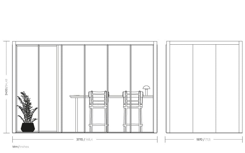 Акустическая офисная кабина со встроенным освещением Kettal Pavilion O ARCH-00103340 - Вид №17