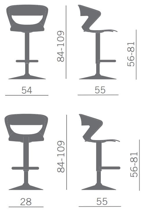 Полипропилен поворотный офисный стул Kastel Kicca ARCH-00125536 - Вид №3