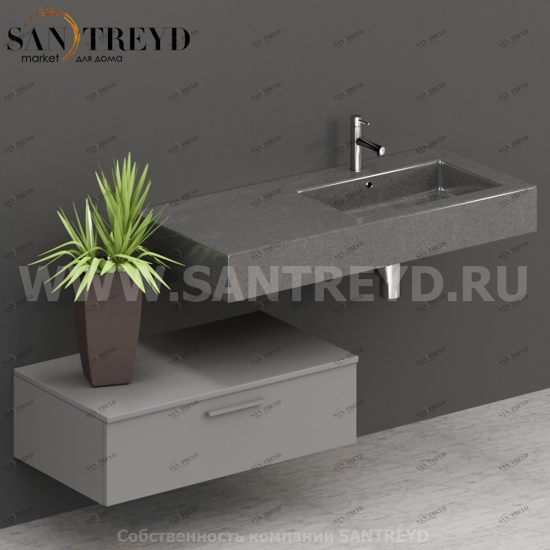 T09052TO2 Столешницы для использования в сочетании с тумбами и открытыми тумбами 90 см серая Globo ARREDO WOOD Италия Ceramica Globo