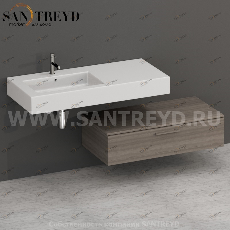 S10024CF Тумба с 1 ящиком 100 см цвет Дуб кофейный ARREDO WOOD Италия Ceramica Globo