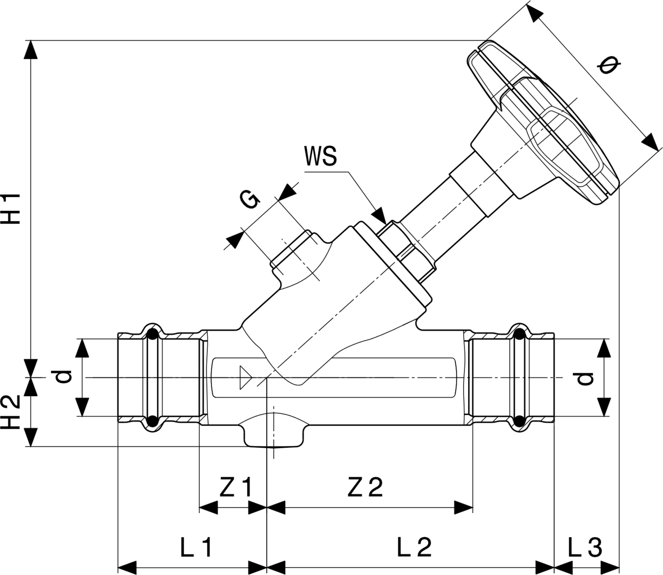 756 901 Модель 2237.5 Трубопроводные системы  Easytop системные вентили  Бронзовые запорные вентили, с 2017 Santreyd  - Вид №3