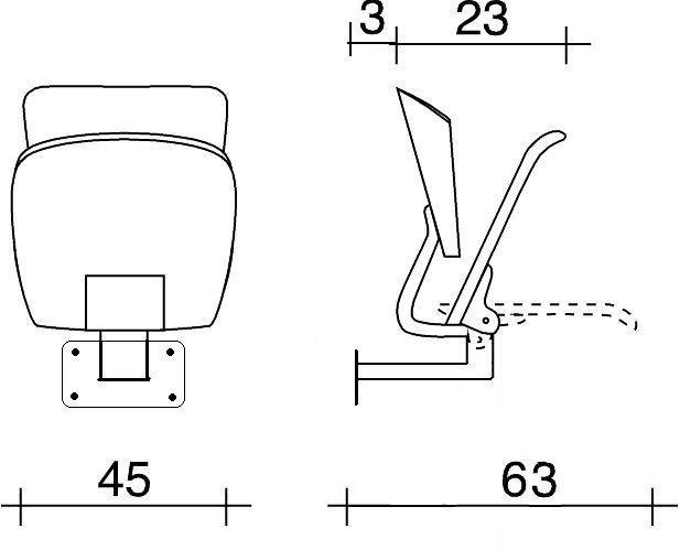 TALIN Сиденье на фанерной балке с откидным сиденьем Vekta sun-id-1377615 - Вид №1