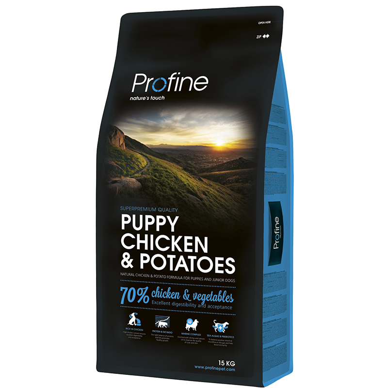 ПР0018432 Корм для щенков курица, картофель сух. 15кг PROFINE 