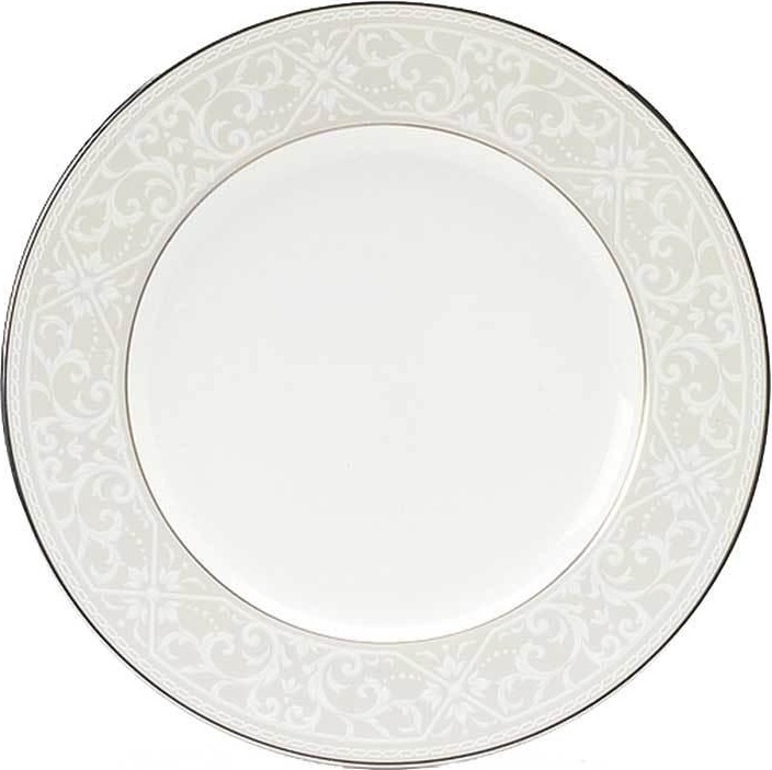 54820 Noritake Тарелка закусочная Noritake "Монтвейл, платиновый кант" 21см Фарфор костяной 