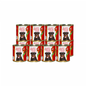 ПР0049101*12 Корм для собак для средних и крупных пород с говядиной и рубцом банка 750г (упаковка - 12 шт) HAPPY FRIEND