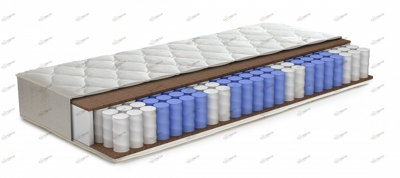 Матрас с независимым пружинным блоком 80x200 "Евро 1 Light" BELABEDDING  131031 Белый 