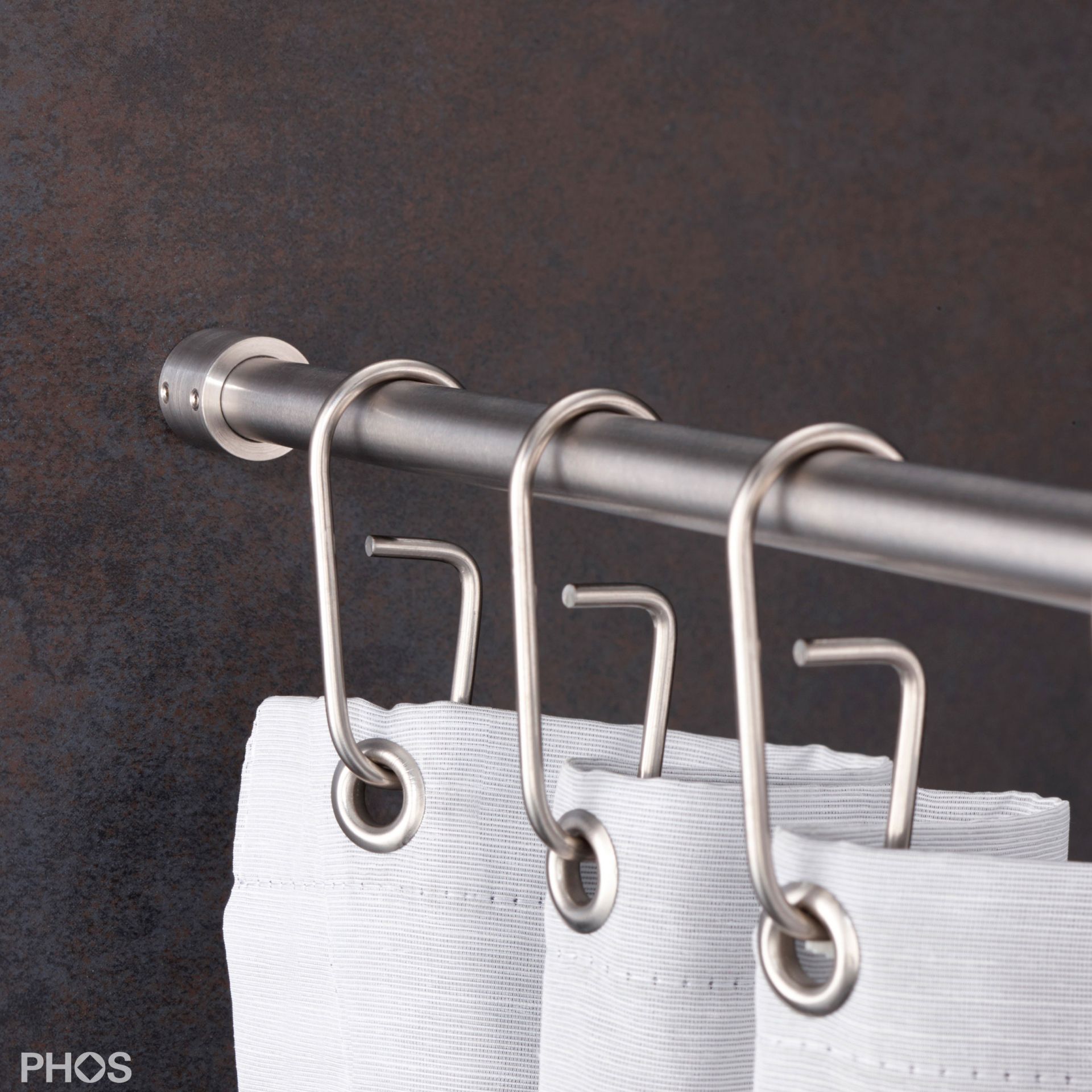 DSN12-2 Карниз для душевой занавески ø12 мм от 100 до 160 см - на заказ PHOS  - Вид №1