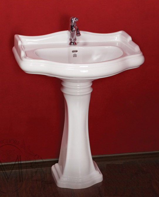 ML.BLL-25.073.Bi/ML.BLL-25.107.Bi/ML.BLL-29.804 Подвесная раковина настенная круглая Migliore  белая  - Вид №1