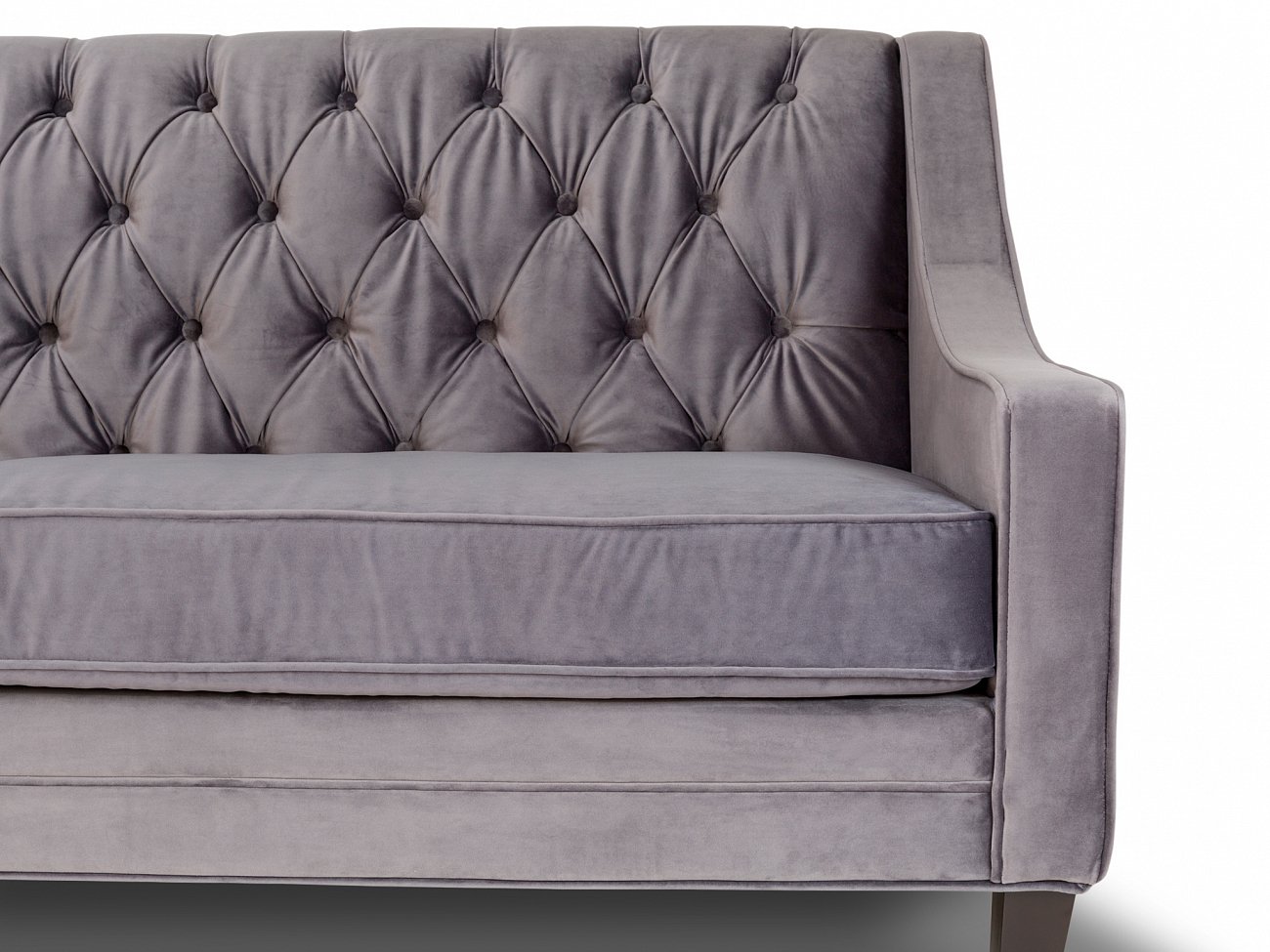 Диван Velvet прямой серый KELLY LOUNGE ДИЗАЙНЕРСКИЕ 045508 Серый  - Вид №2