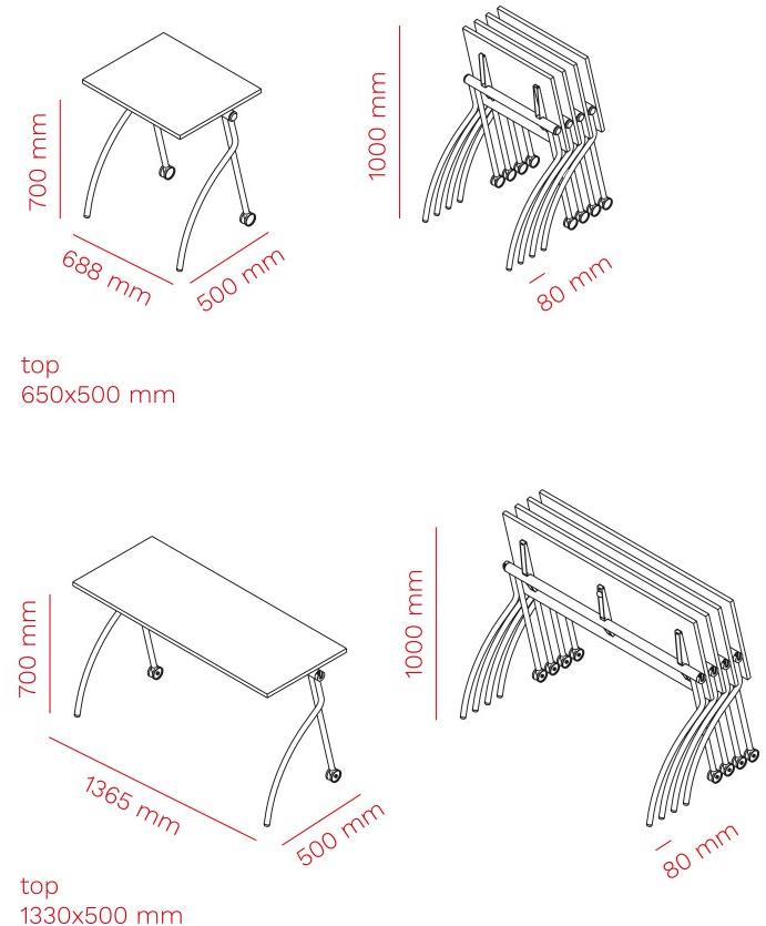 Mara Одноместный журнальный столик со складывающейся и штабелируемой столешницей sun-id-1500089 - Вид №10