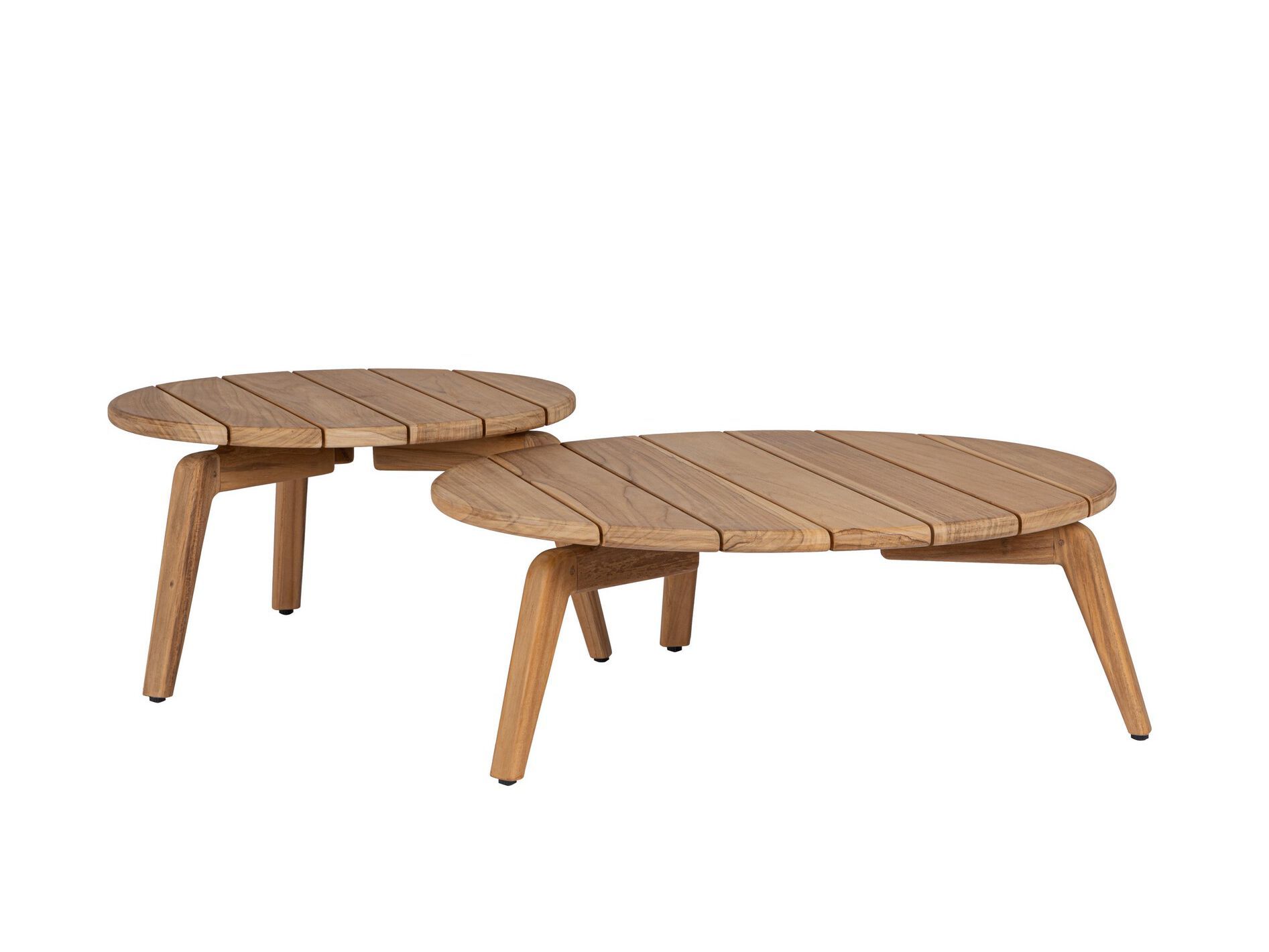 Набор из двух круглых столиков из тикового дерева BIZZOTTO Eularia ARCH-00005834