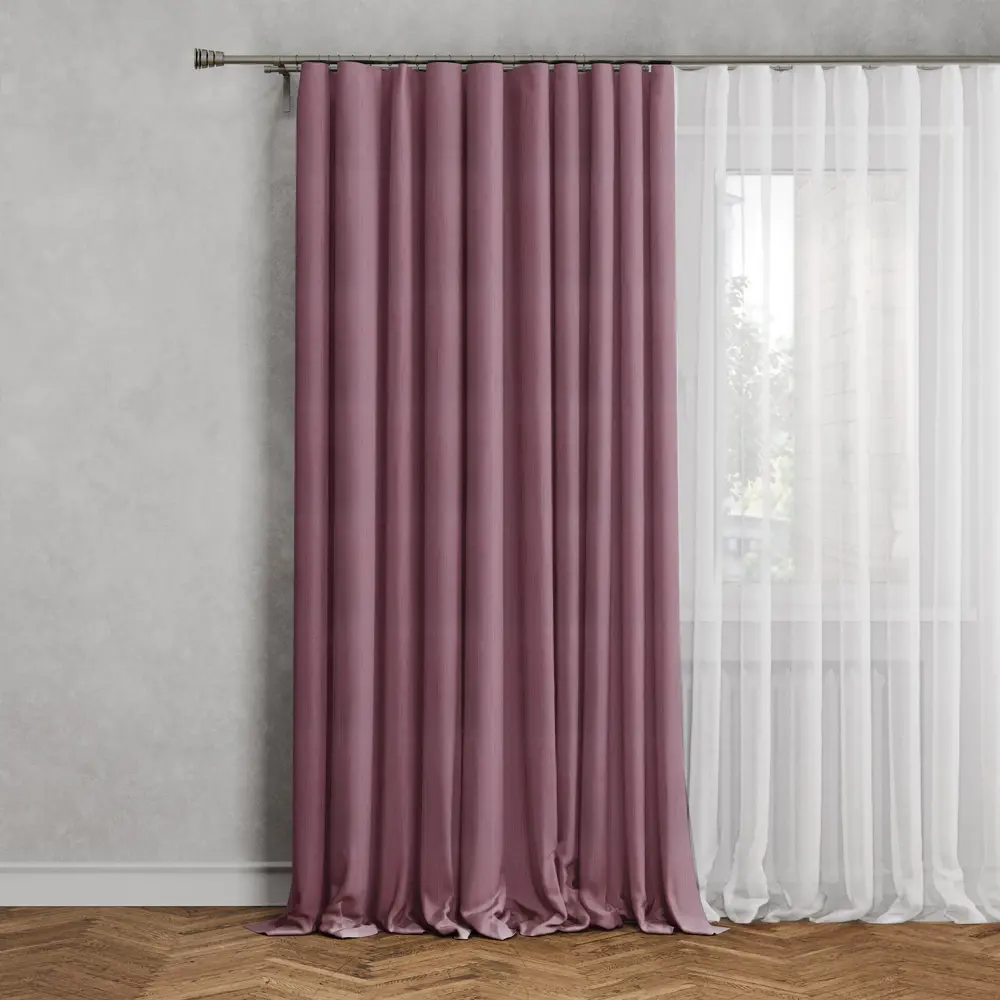 MIAMOZA Штора Севилья с лентой 200x280 см в терракотовом цвете 88053398 STLM-1572448